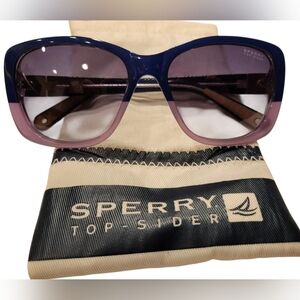 Sperry Topsider Vintage East Hampton Polarized Blue Purple Sunglasses & Case
